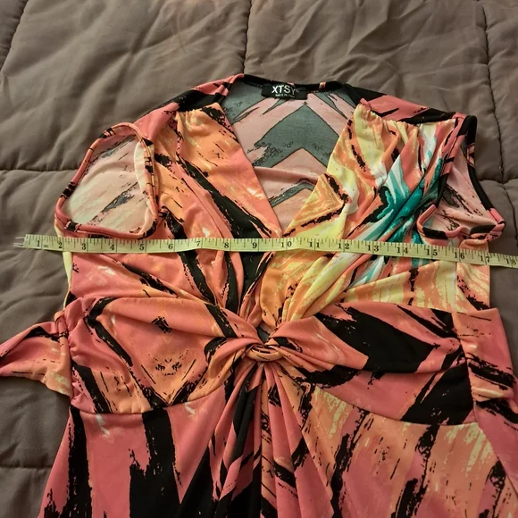 XTSY Dress Women's Medium M Orange Resortwear Knot Front Cruise Summer Boutique - Picture 10 of 11